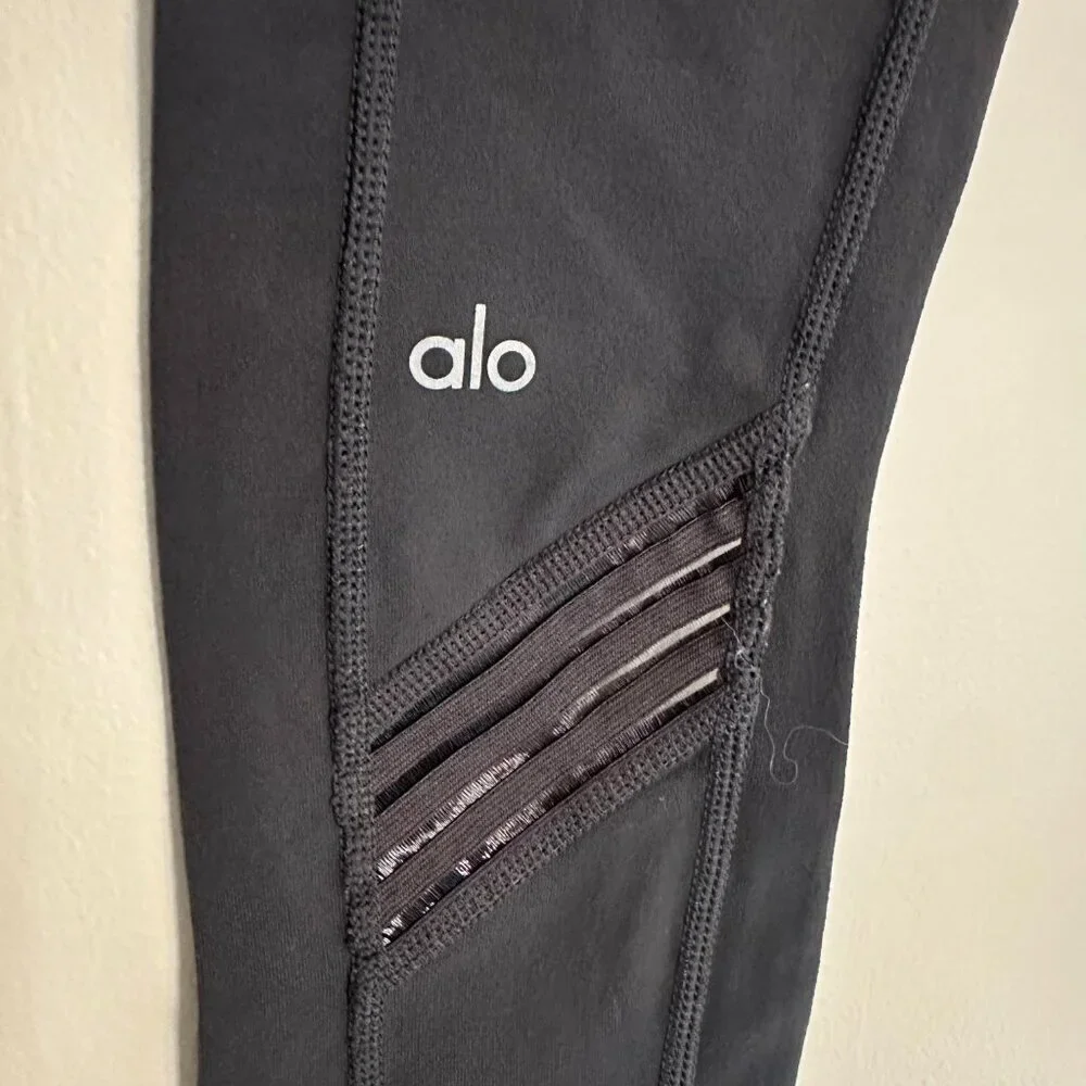 Alo Multi Legging Mid Rise Sporty Moto Mesh Paneling Pant - Small